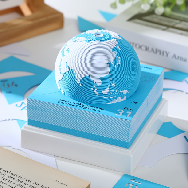2025 PaperWhale 3D Earth Desk Calendar for Office & Gifts TJR8K2F