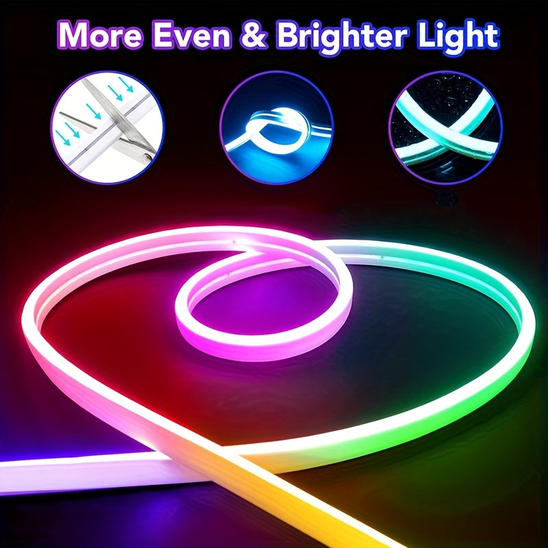 5m RGB LED Neon Light Strip with USB  Remote-EUAD