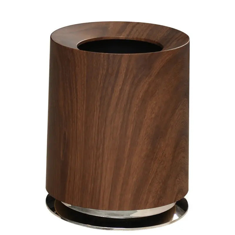 Wood Grain Trash Can, Large Dual-Compartment TJR7L4D
