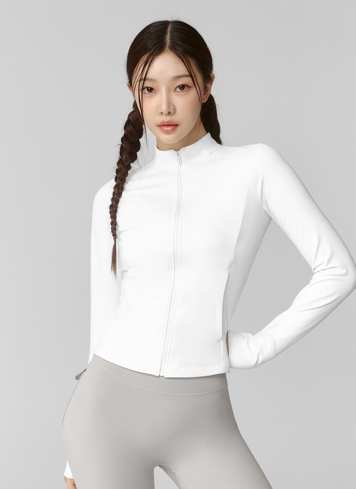 Active Slim Fit Warm Silky Zip-up