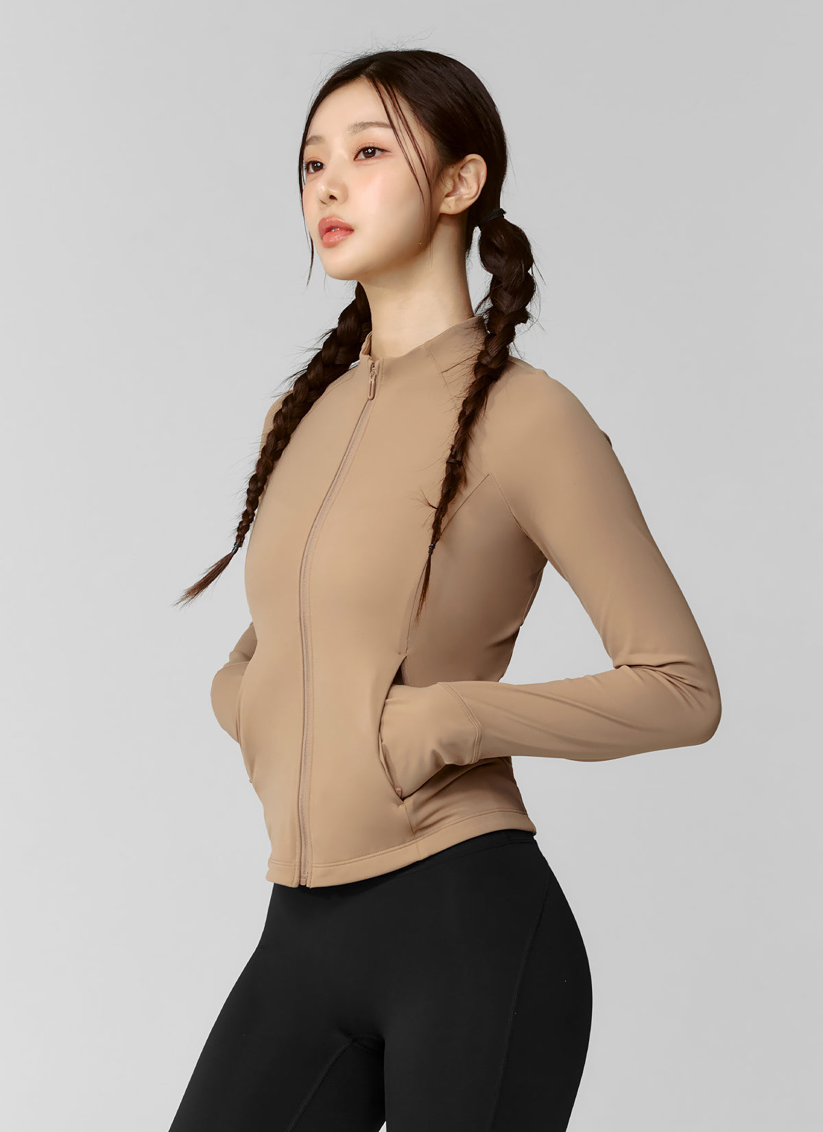 Active Slim Fit Warm Silky Zip-up