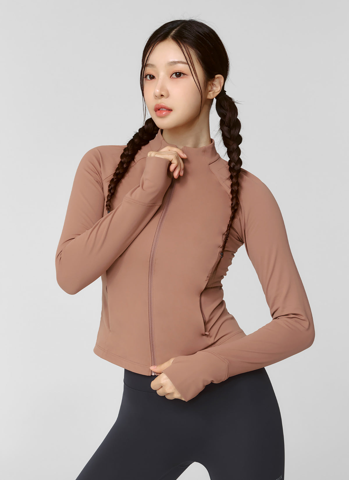 Active Slim Fit Warm Silky Zip-up