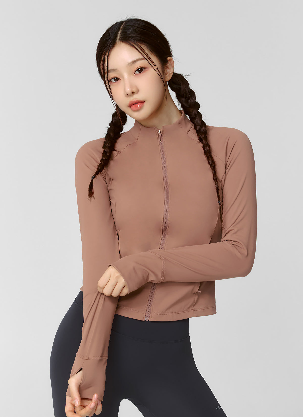 Active Slim Fit Warm Silky Zip-up