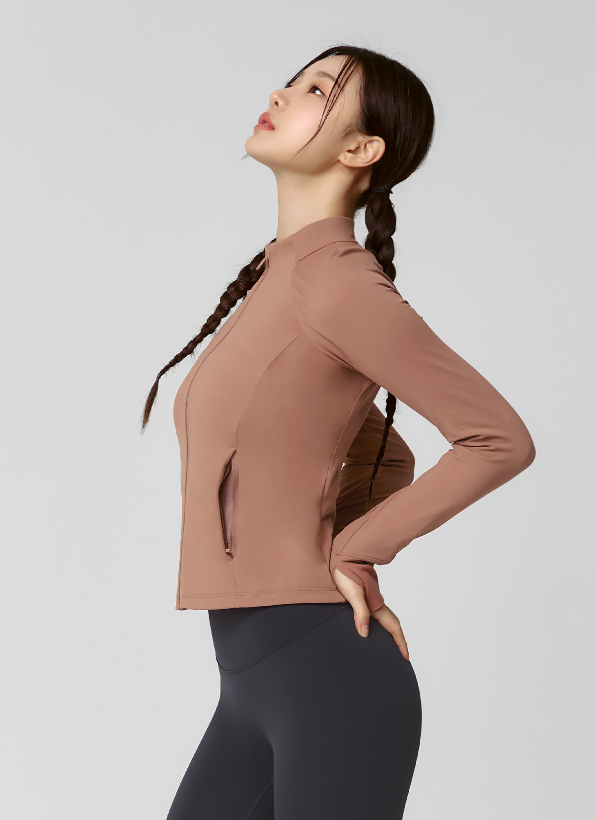 Active Slim Fit Warm Silky Zip-up