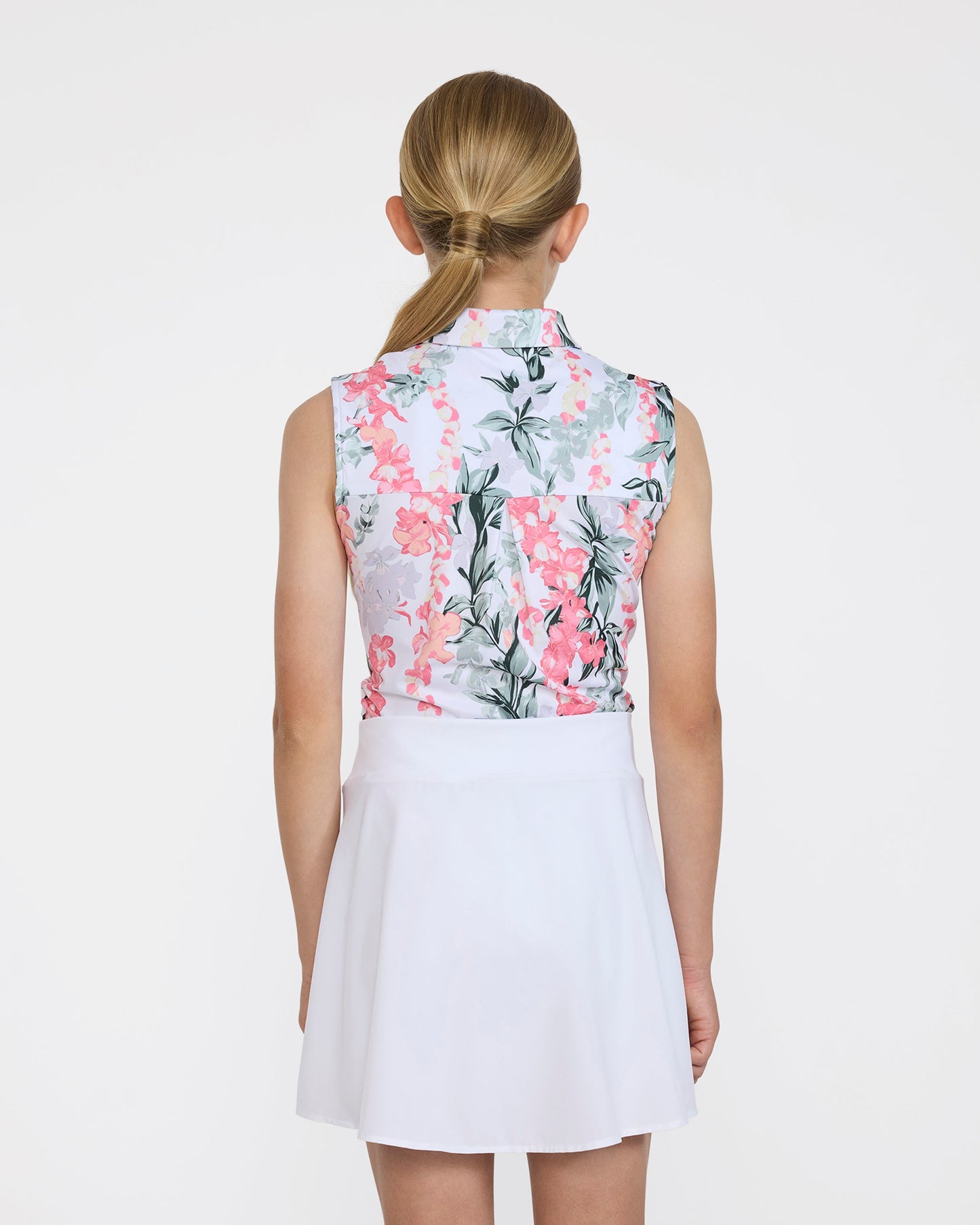 Sleeveless Youth Polo - Lei'd - Brilliant White