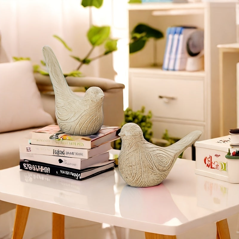 2pcs Set Rustic Resin Birds - YUV8