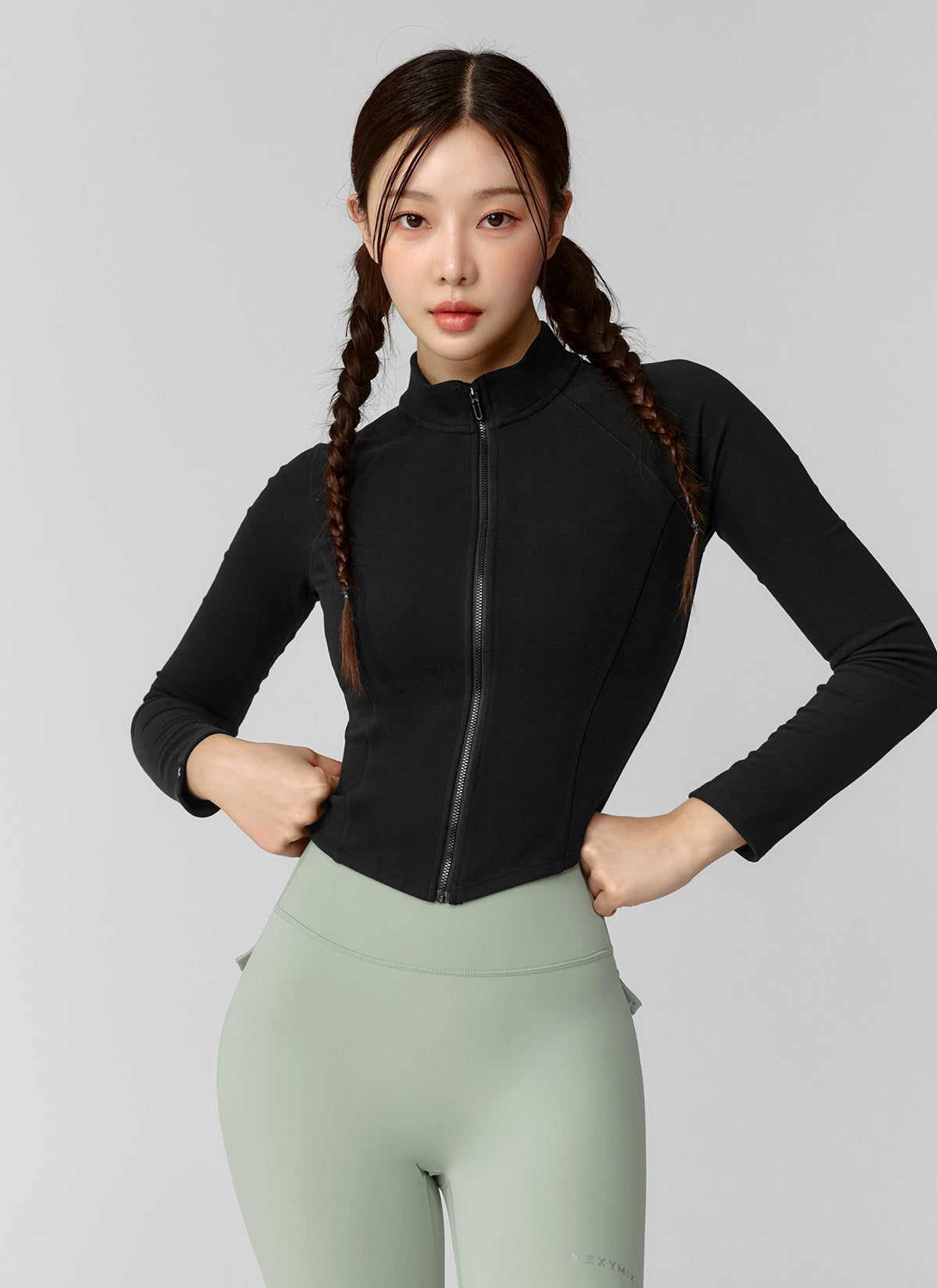 Active Crop Slim Fit Zip-up Jacket