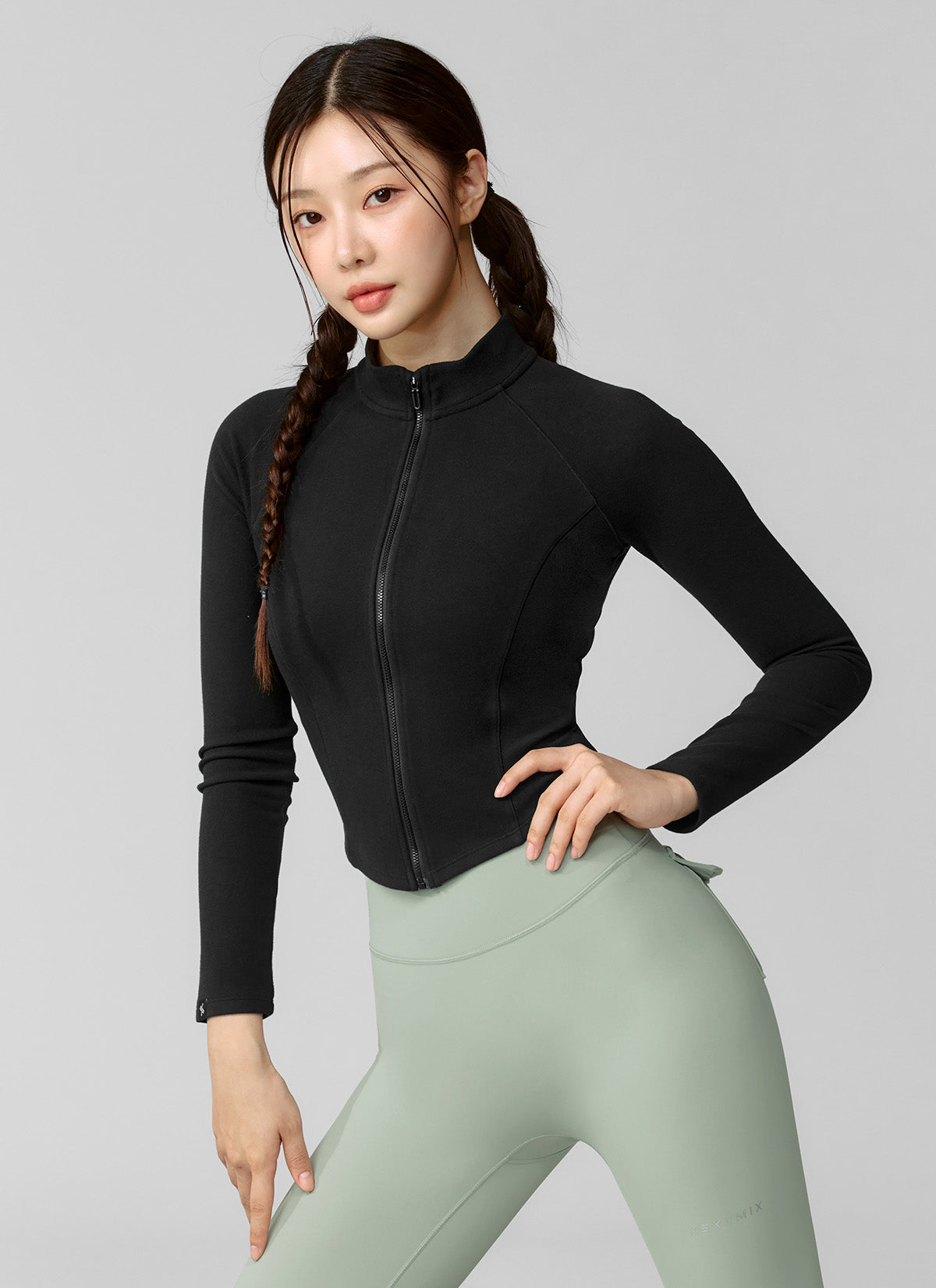 Active Crop Slim Fit Zip-up Jacket