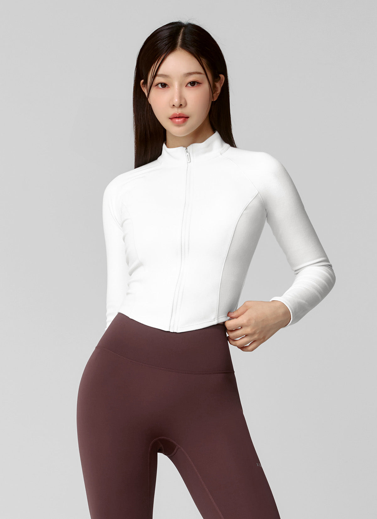 Active Crop Slim Fit Zip-up Jacket