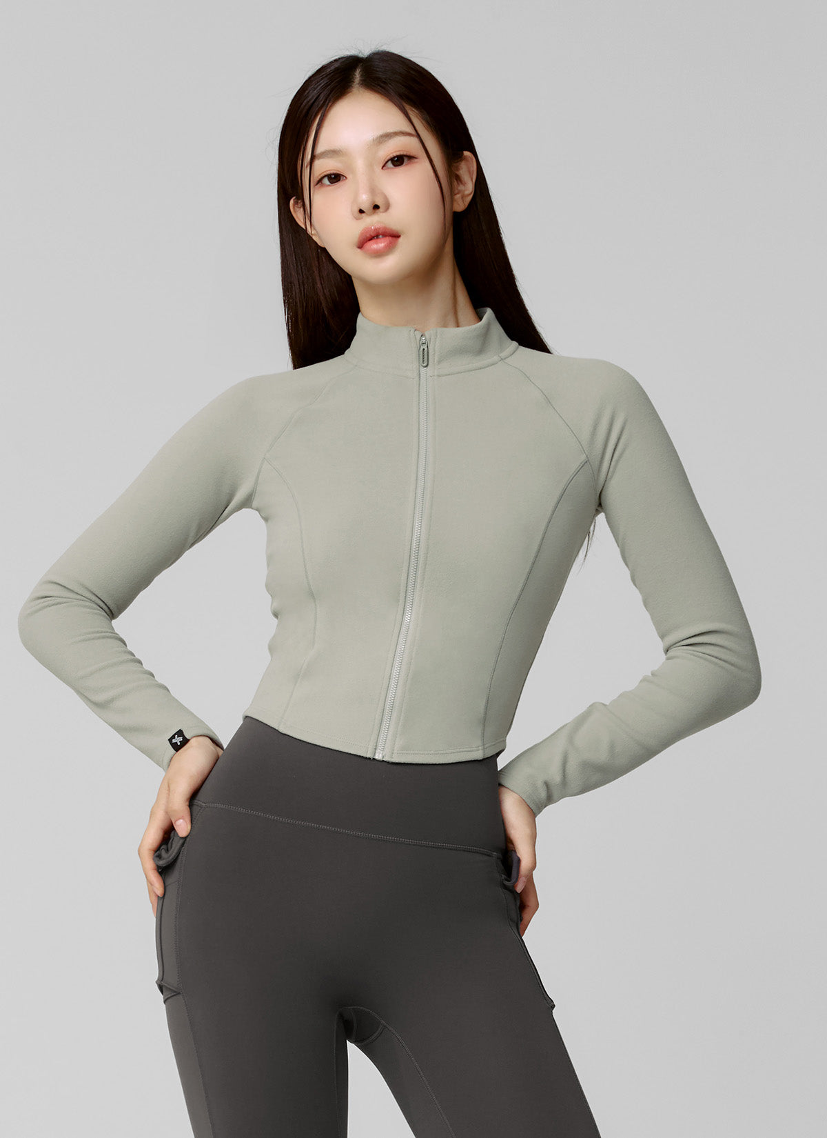 Active Crop Slim Fit Zip-up Jacket