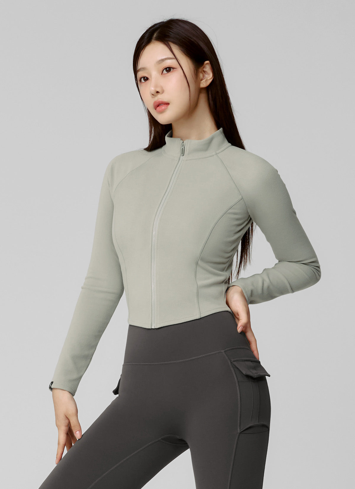 Active Crop Slim Fit Zip-up Jacket