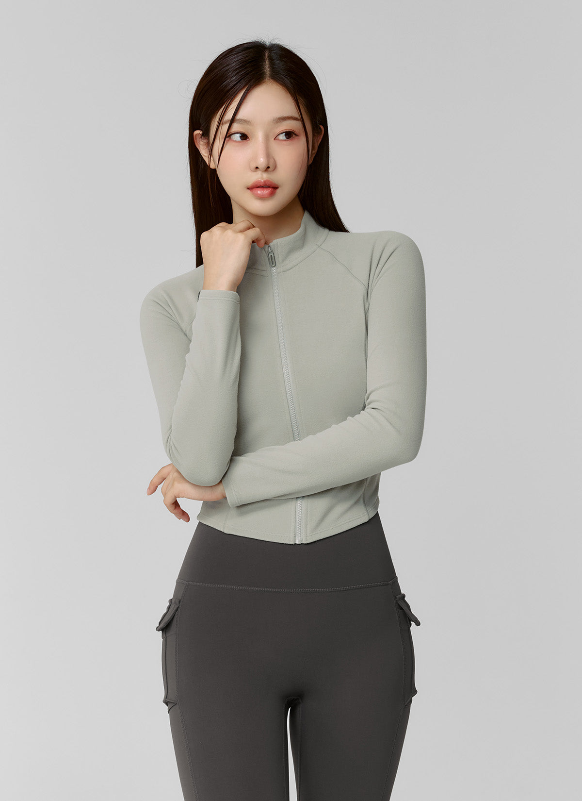 Active Crop Slim Fit Zip-up Jacket