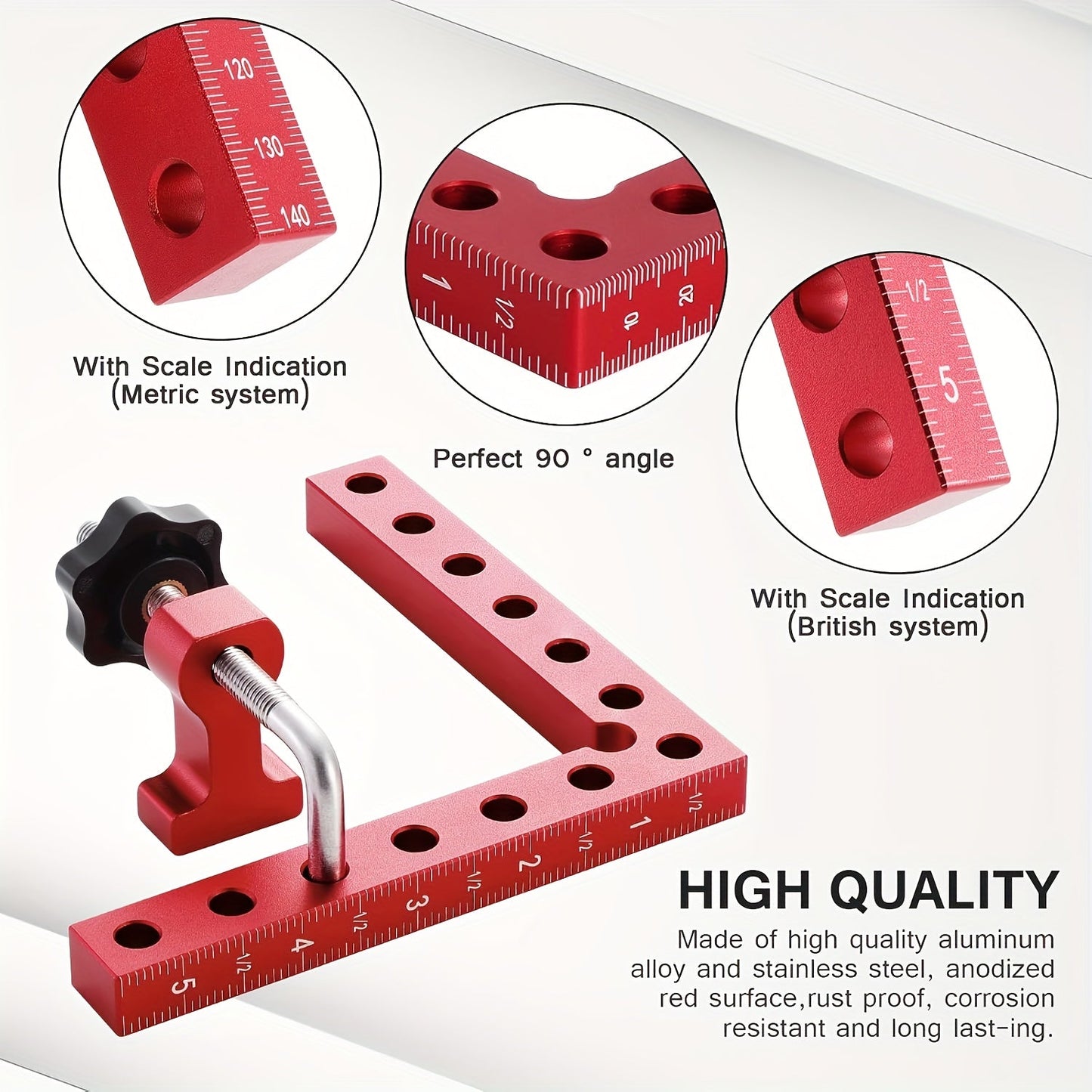 2-Pack Aluminum Alloy 90° Corner Clamps TJR5L7B
