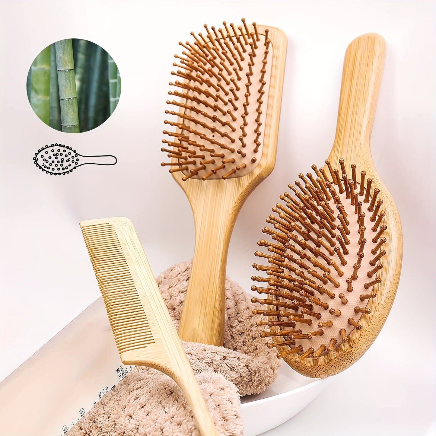 6pcs Hair Brush Comb Set For Men Women - JWN2