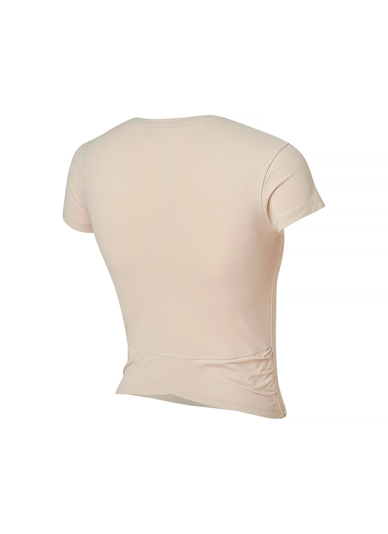 Light Tricot Overlap Short Sleeve