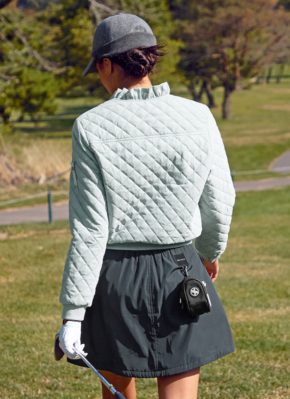 Ruffle Neck Quilted Jumper