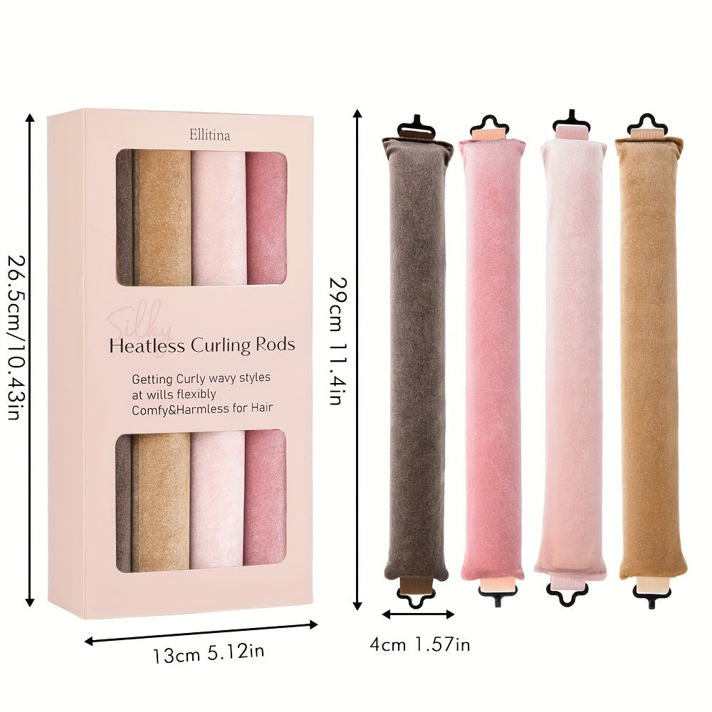 4pcs Ellitina Heatless Hair Curler Set - DCV2