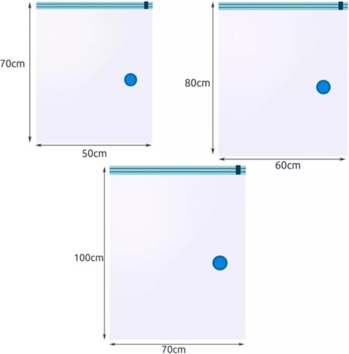 Vacuümzakken - Vacuümzakken kleding - Vacuümzakkenset 15 stuks - Vacuümzakken kleding herbruikbaar - Vacuümzakken kleding zonder pomp
