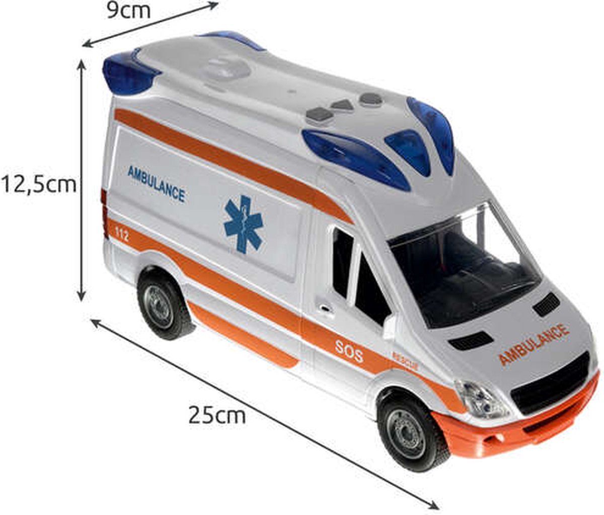 Toys Amsterdam Ambulance Junior 27 Cm Wit 2-delig