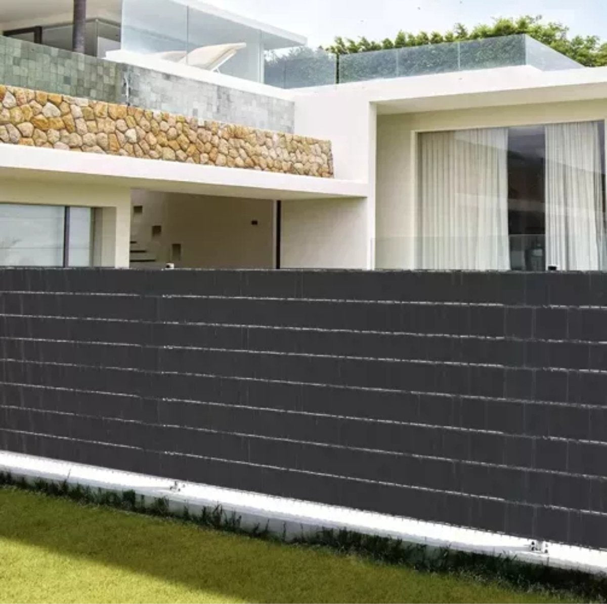 Gardlov Vlechtband Hekwerk - 4.75 cm x 35 m - Premium Kwaliteit - Antraciet