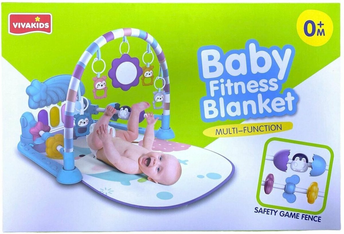 Baby fitness deken - Baby speelmat & Piano - Baby gymtapijt incl. speeltjes - VivaKids