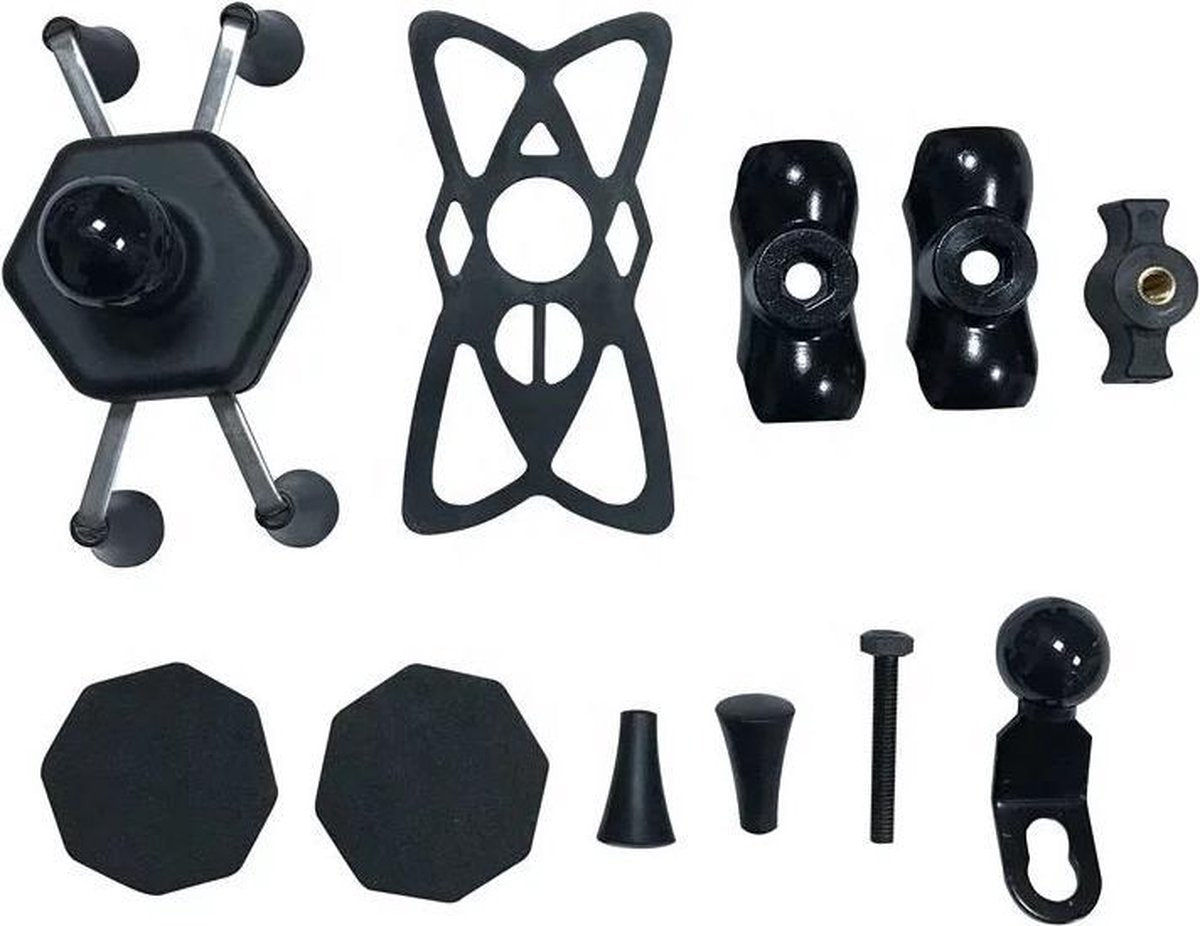 Motorfiets Telefoonhouder - Scooter Telefoonhouder - Mobiele Telefoon Houder Met USB Oplader Voor Op de Motor - Voor op de Brommer - Voor op de Scooter - GPS - Telefoonhouder Motorfiets Motorlader 3D 8685