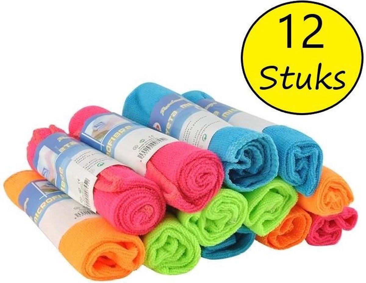 Ruhhy Microvezel Doekjes - Set van 12: Maakt Schoonmaken Zo Eenvoudig