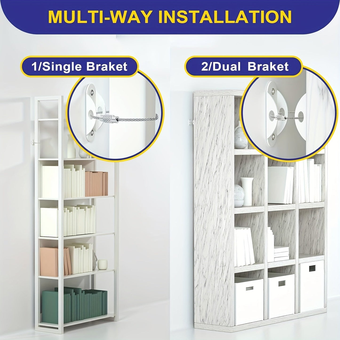 2pcs Furniture Anchors, Secure Up to 181.44KG TJR8L3D
