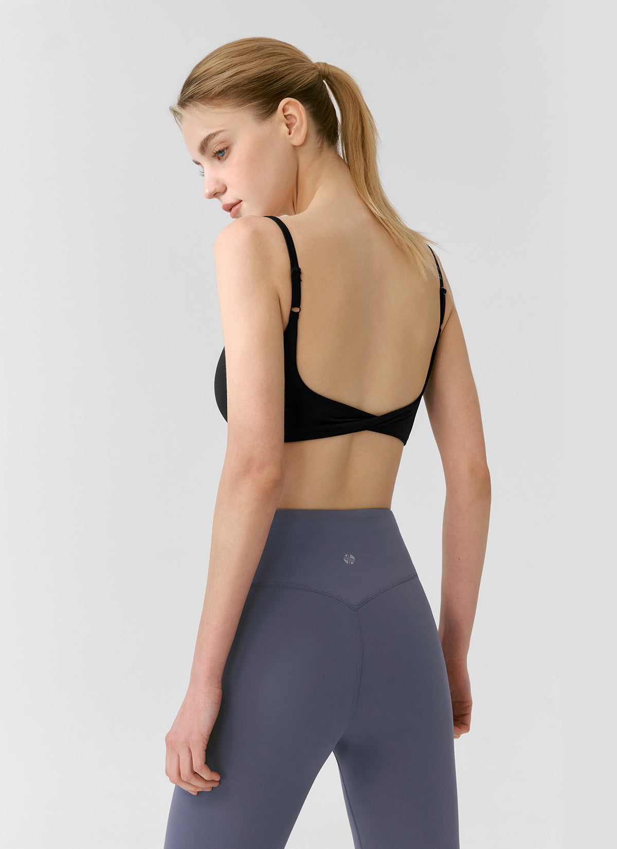 Black Label Power Rise Back Twist Bra Top