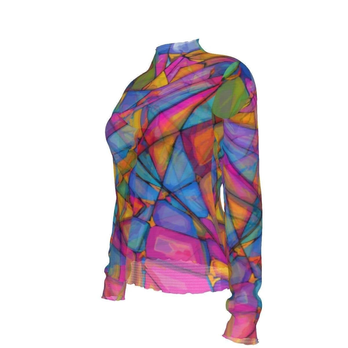 Magnetic Maiden AOP Mesh Top | Ethereal Long Sleeve Women's