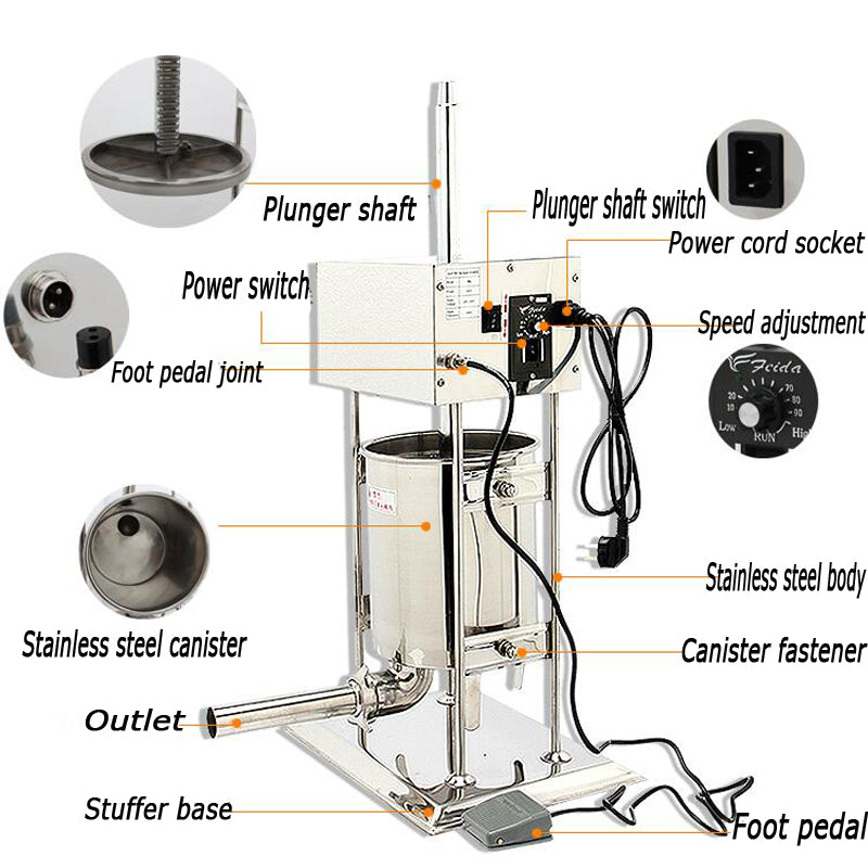 15L Electrical Meat Sausage Stuffer