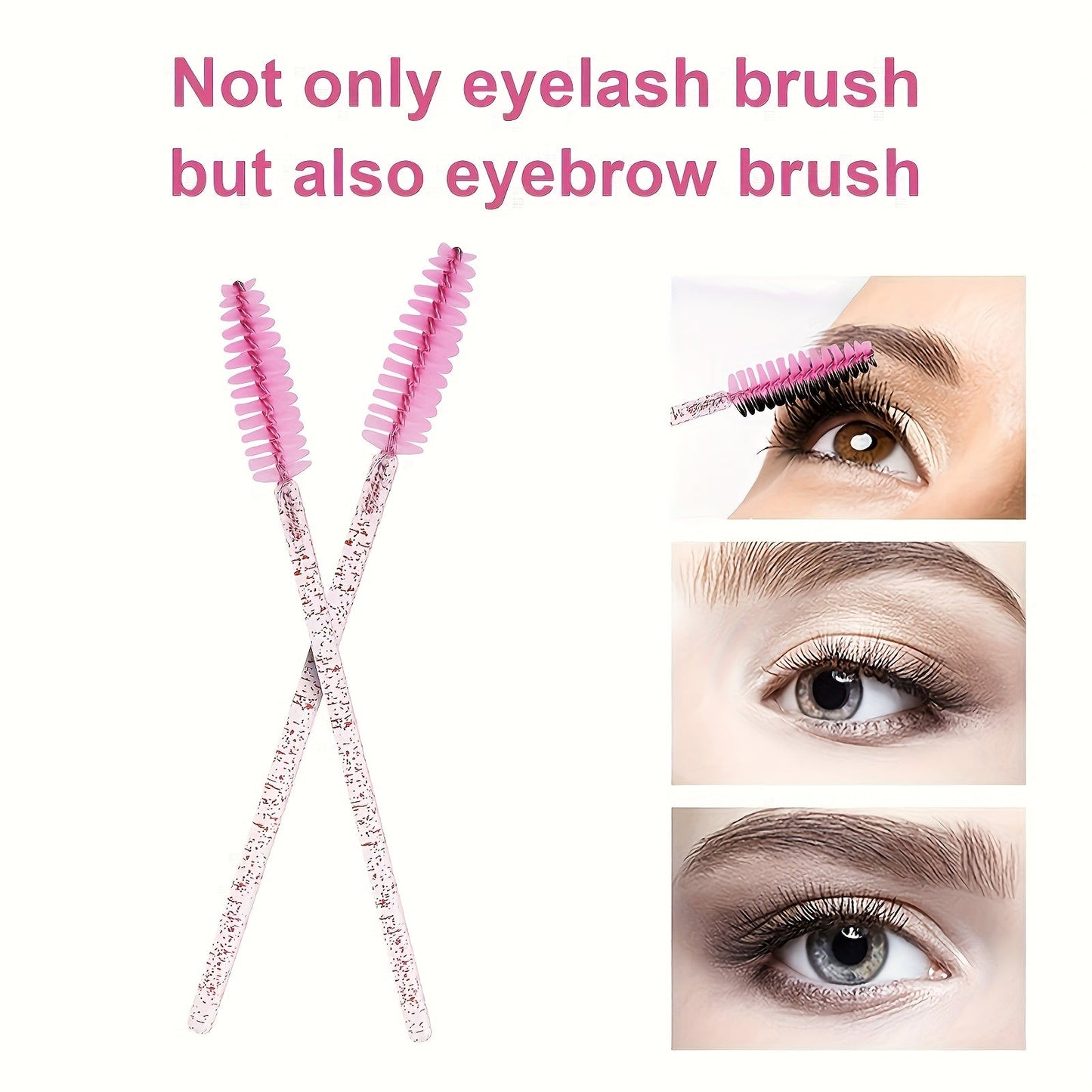 100pcs Crystal Eyelash and Eyebrow Brush Set with Storage Box - N2JD