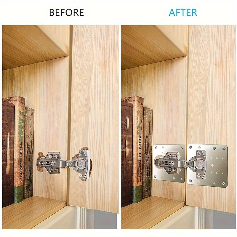 10pcs Kitchen Cabinet Door Hinge Repair Plates, Steel TJR5M9D