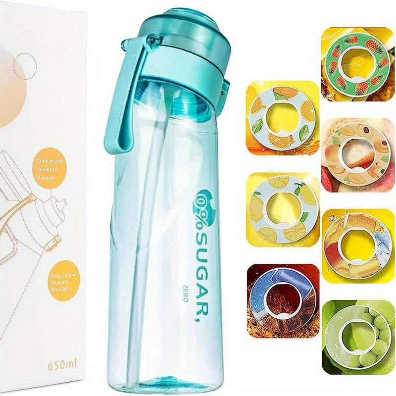 1pc Aromatic Bouncing Lid Sports Water Cup + 7pcs Flavor Rings-0WT6