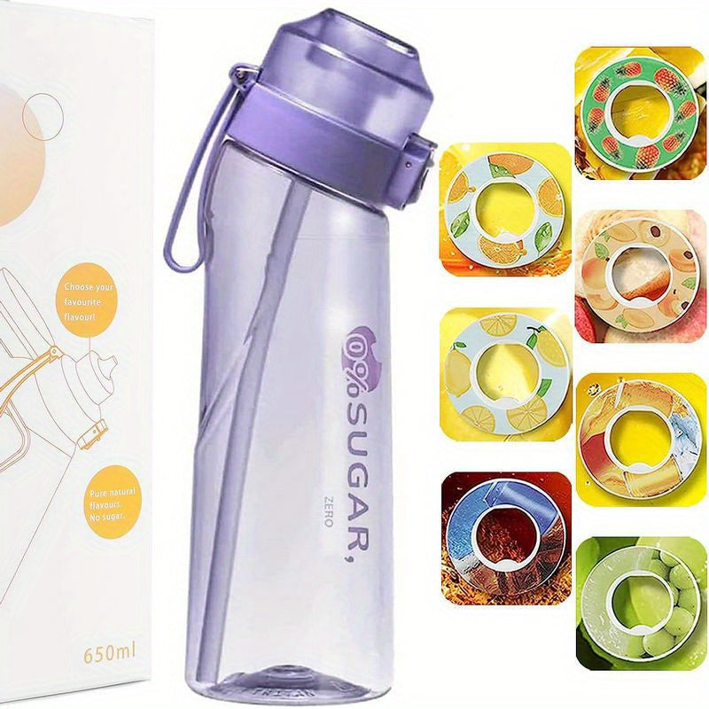 1pc Aromatic Bouncing Lid Sports Water Cup + 7pcs Flavor Rings-0WT6