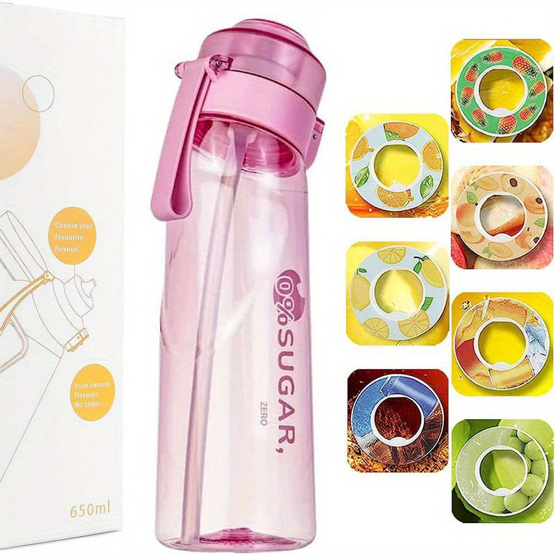 1pc Aromatic Bouncing Lid Sports Water Cup + 7pcs Flavor Rings-0WT6