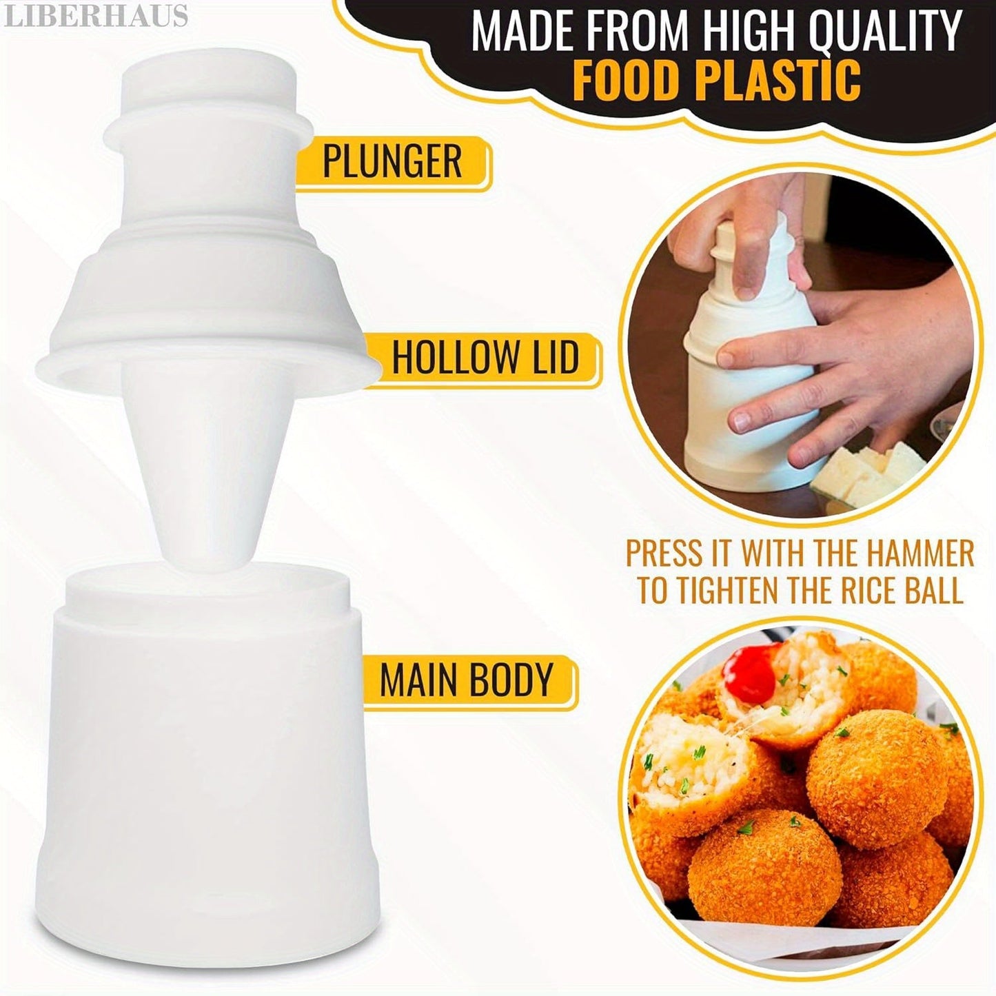2pcs Plastic Rice Ball & Meatball Maker Set TJR4M7B
