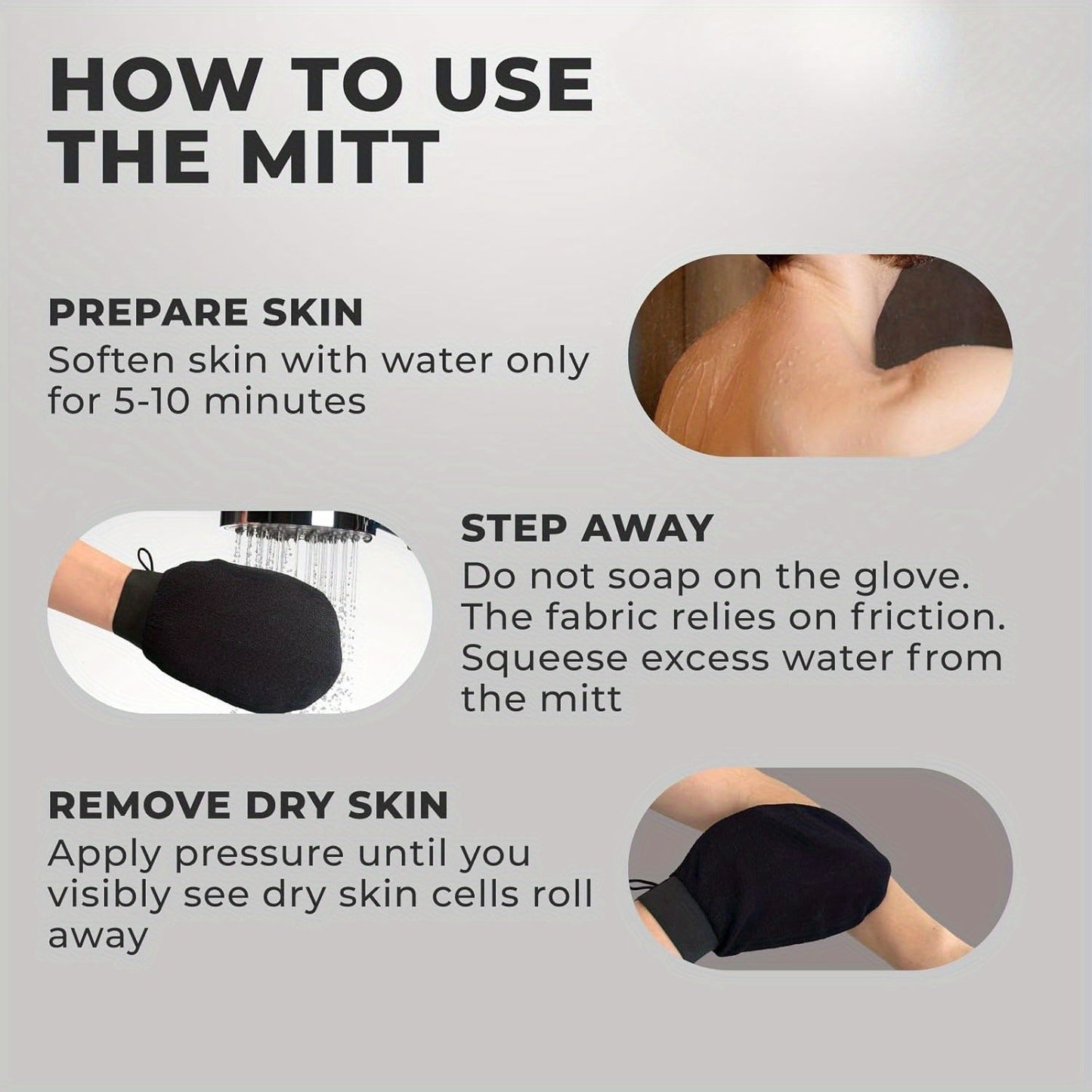 Body Scrub Gloves (Turkish Kessa Mitts) for Exfoliation - UVJ0