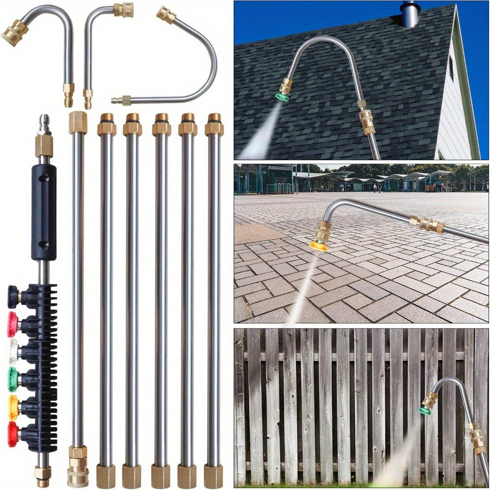 10pcs Pressure Washer Extension Wand with Nozzle Tips TJR7P4G