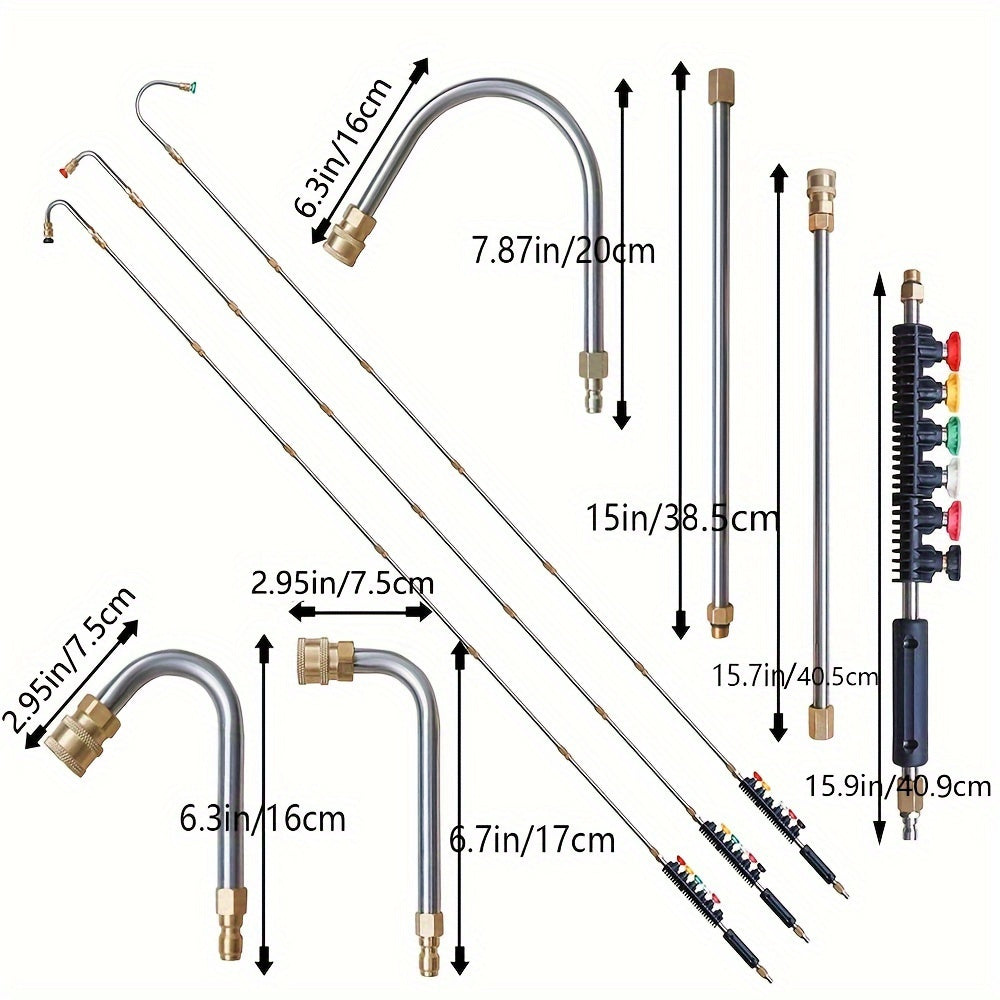 10pcs Pressure Washer Extension Wand with Nozzle Tips TJR7P4G