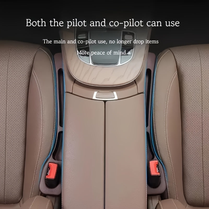 2pcs Silicone Car Seat Gap Organizer with Large Storage TJR9T3X