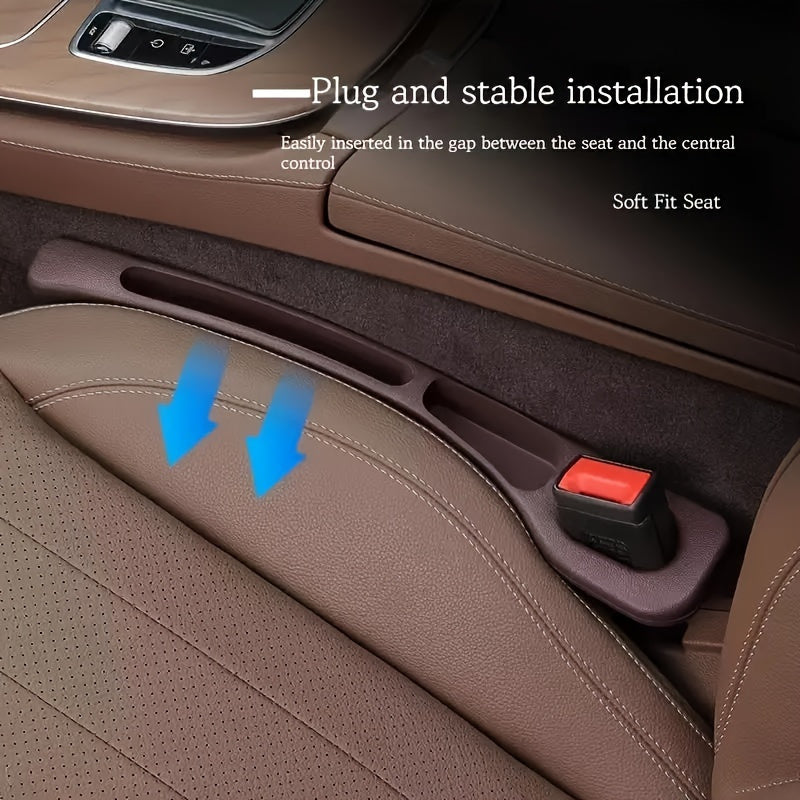 2pcs Silicone Car Seat Gap Organizer with Large Storage TJR9T3X