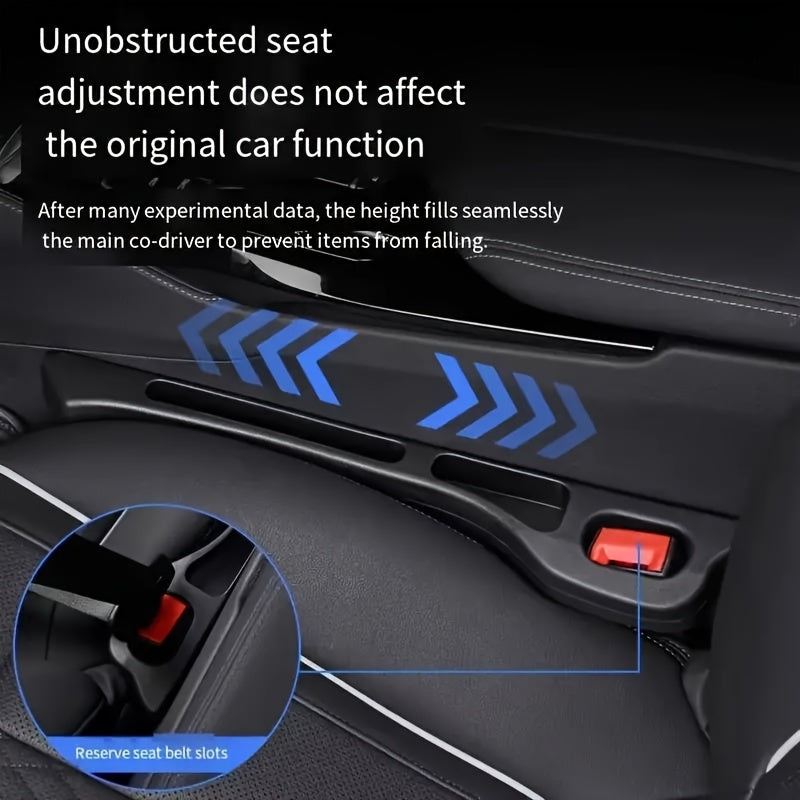 2pcs Silicone Car Seat Gap Organizer with Large Storage TJR9T3X