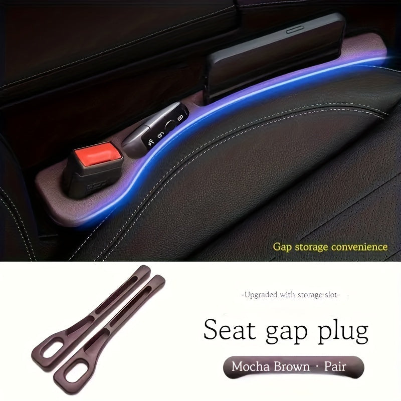 2pcs Silicone Car Seat Gap Organizer with Large Storage TJR9T3X