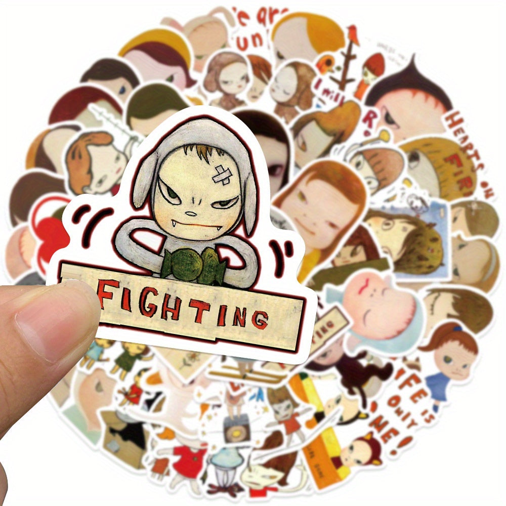 50 PCS Cartoon Cute Japanese Painter Nara Meizhi Stickers - ADV0