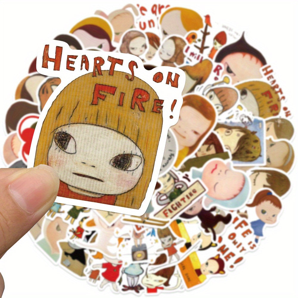 50 PCS Cartoon Cute Japanese Painter Nara Meizhi Stickers - ADV0