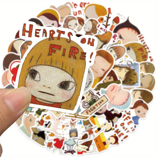 50 PCS Cartoon Cute Japanese Painter Nara Meizhi Stickers - ADV0