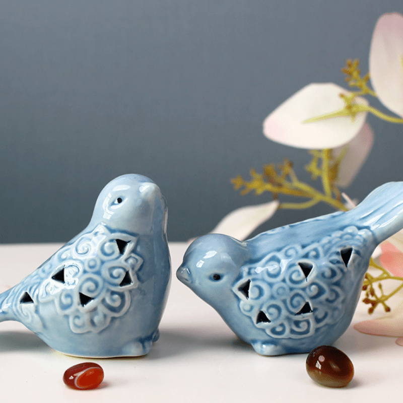 2PCS Ceramic Bird Figurines - H2DN