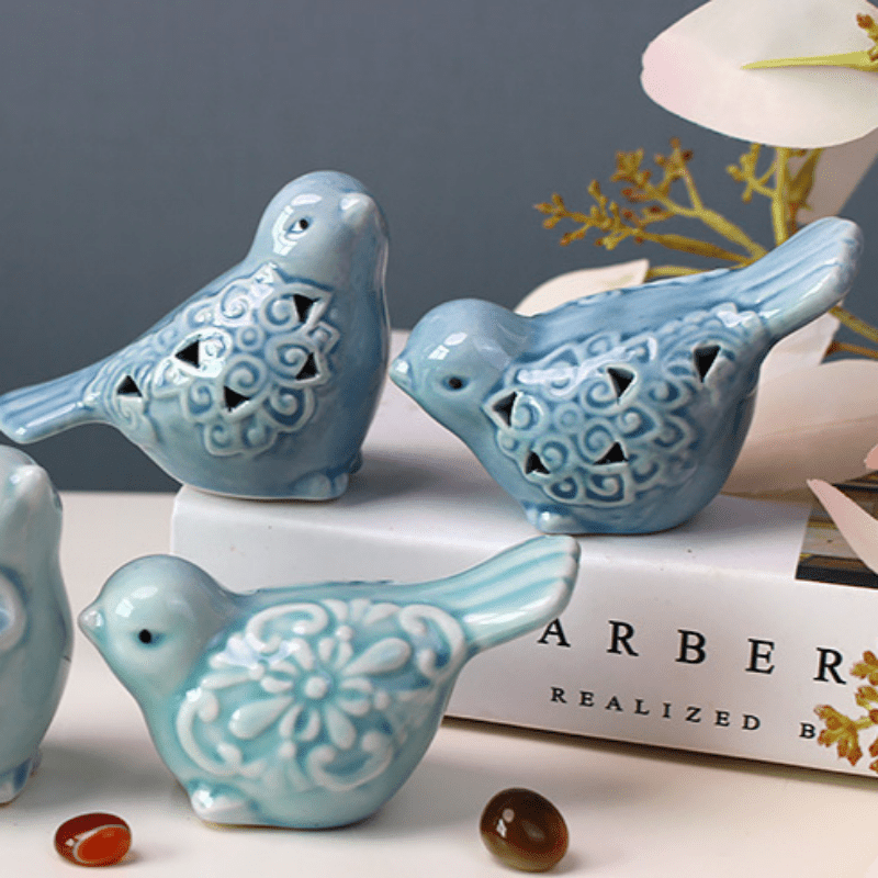 2PCS Ceramic Bird Figurines - H2DN
