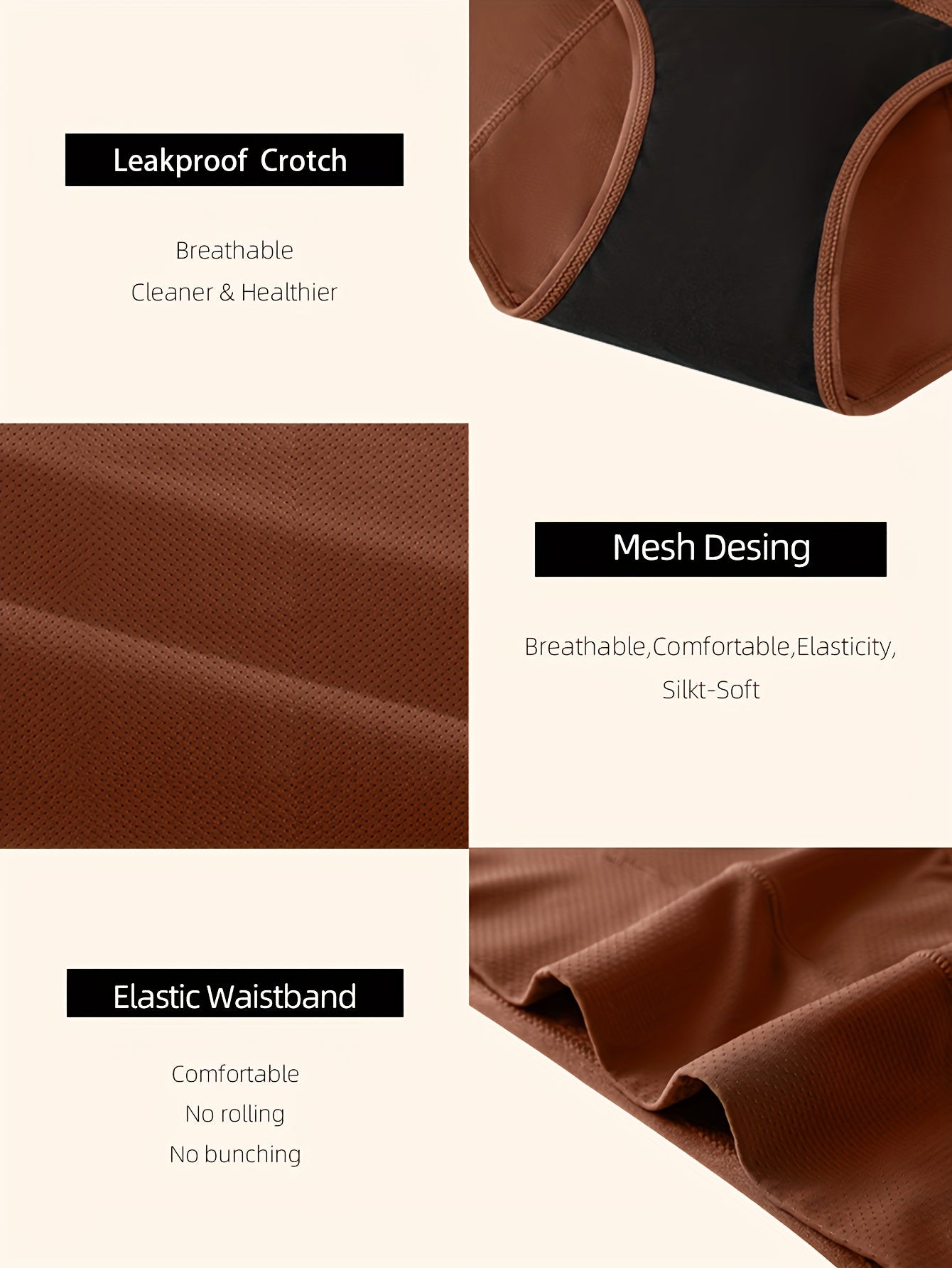 5 Pack Period Underwear, Breathable & Comfortable TJR6R2P